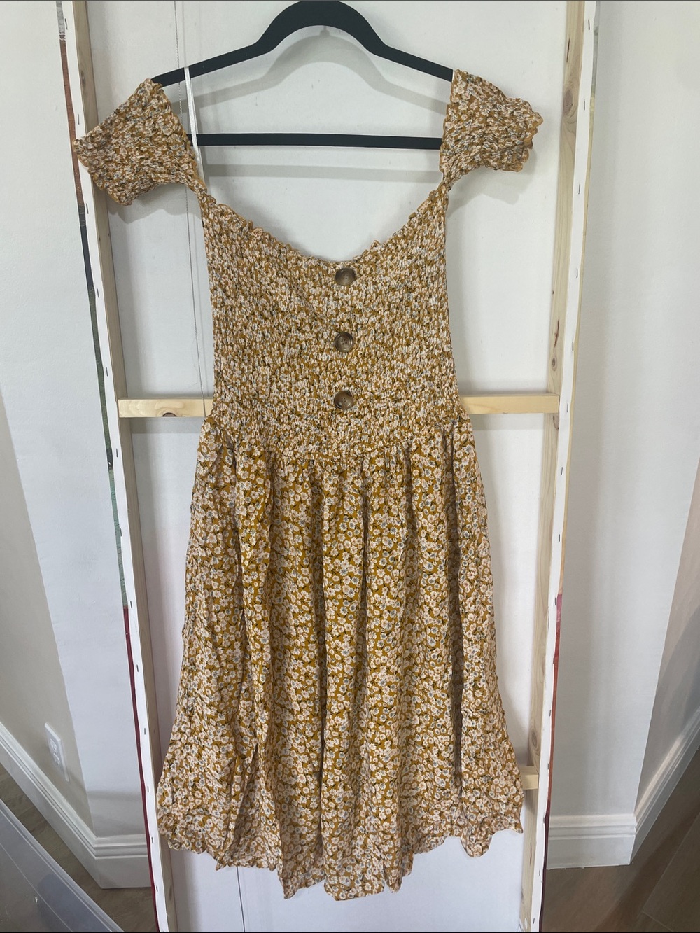 Floral Sundress - Mustard Yellow